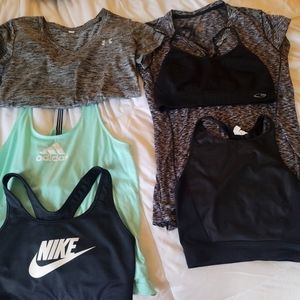 Nike Underarmour and Adidas workout items
